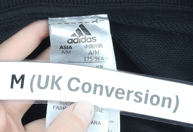 Adidas Mens Black M Sweatshirt Crew Neck Long Sleeve Pullover