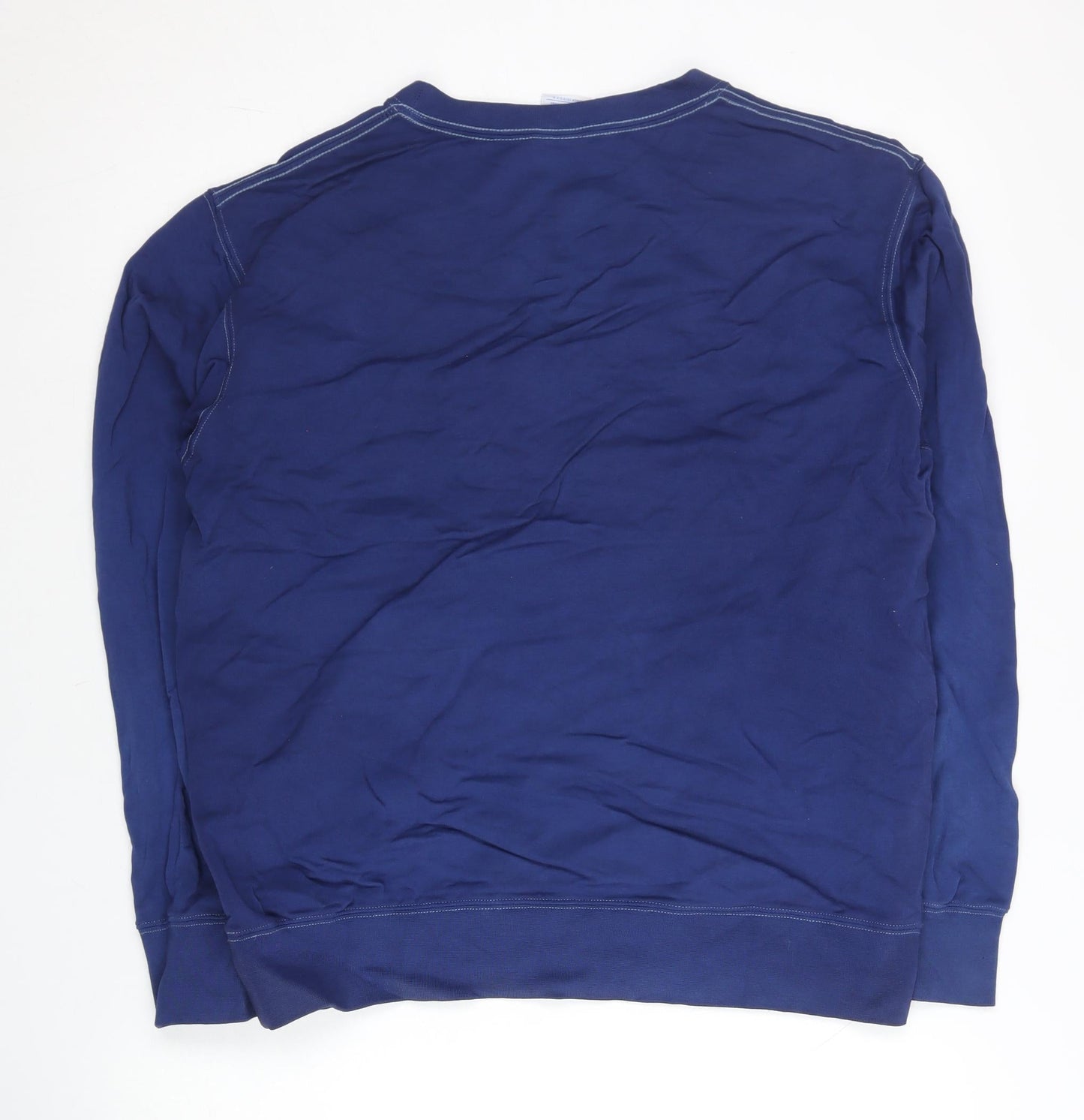 Champion Unisex Adults Blue Pullover Sweatshirt L Logo Athletic