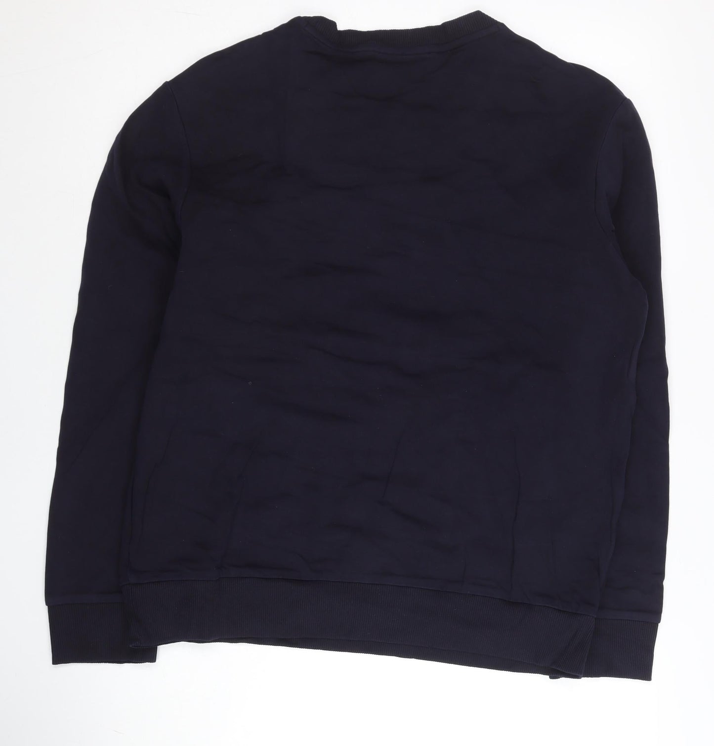 Fila Men’s Blue Logo Sweatshirt L Crew Neck Pullover Sportswear