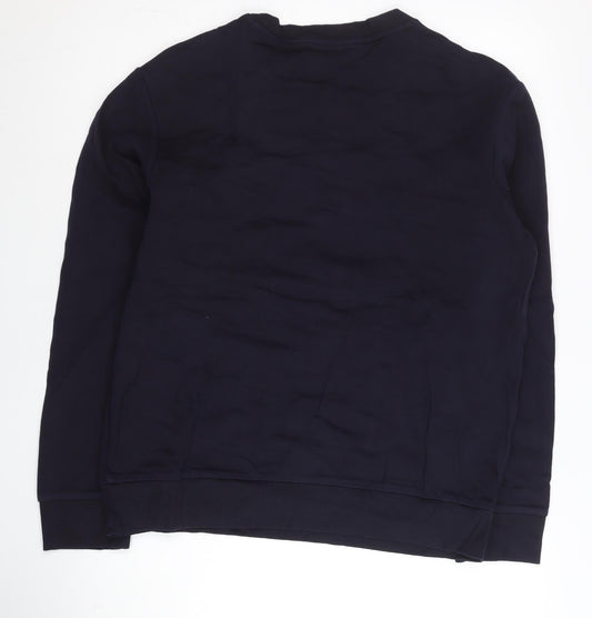 Fila Men’s Blue Logo Sweatshirt L Crew Neck Pullover Sportswear