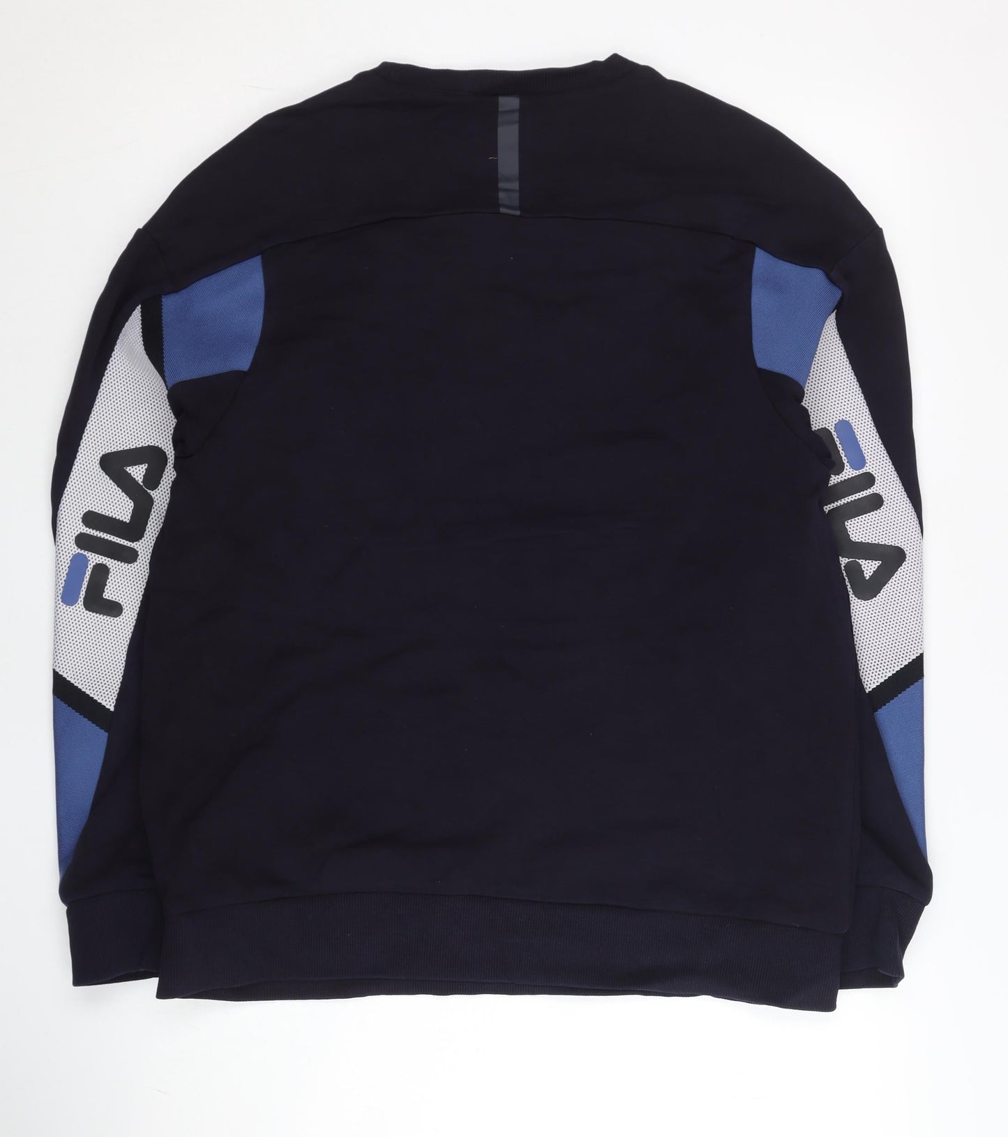 Fila Men’s Blue S Sweatshirt Pullover Logo Crew Neck Long Sleeve