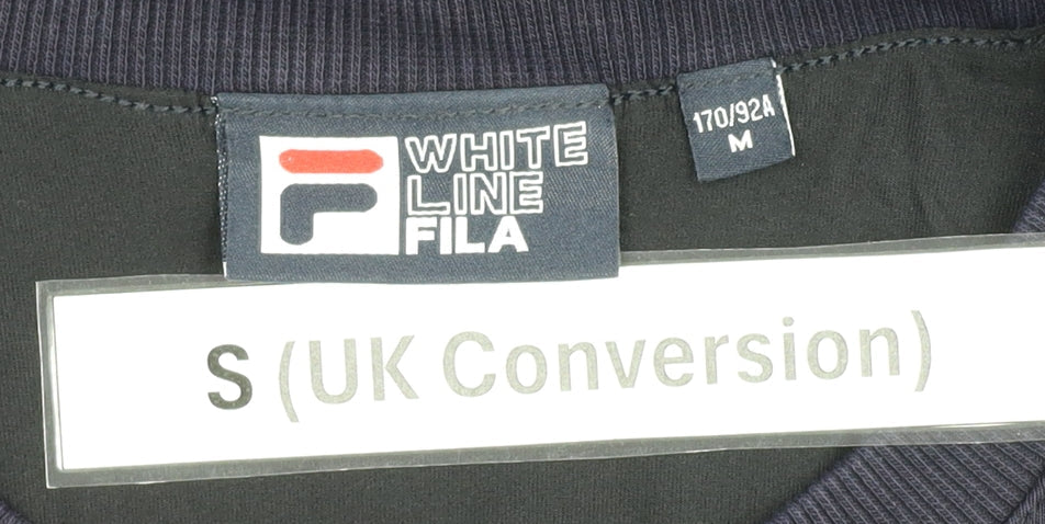 Fila Men’s Blue S Sweatshirt Pullover Logo Crew Neck Long Sleeve