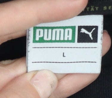 Puma Mens Black L Sweatshirt Pullover Crew Neck Logo Jumper