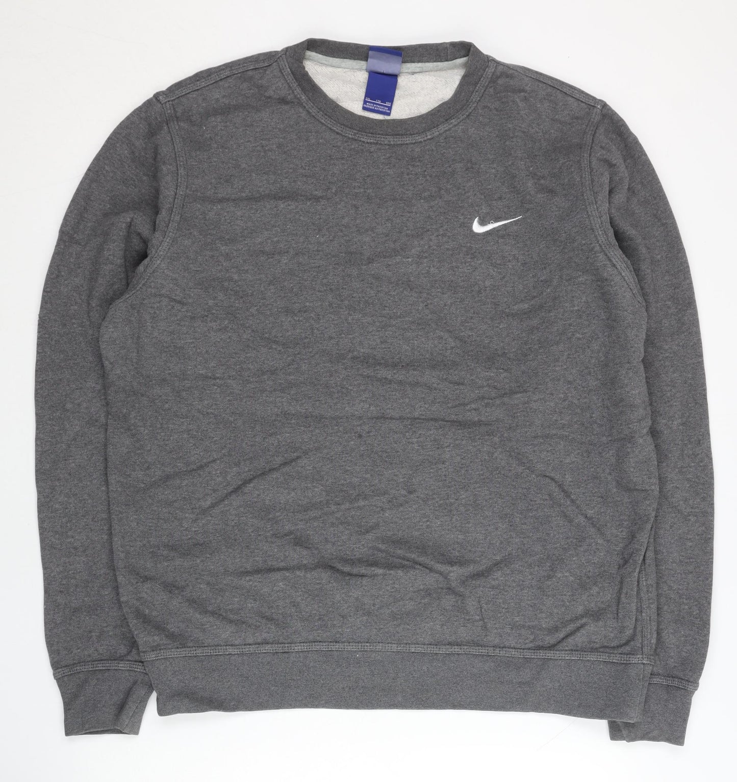 Nike Mens 2XL Grey Pullover Sweatshirt Crew Neck Regular Fit