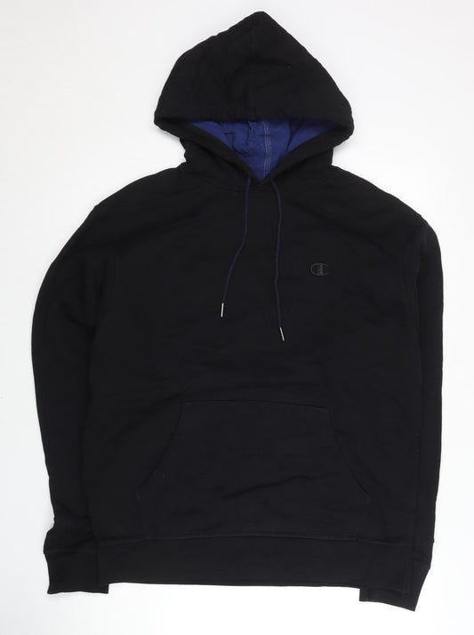 Champion Men's Black Pullover Hoodie Regular Fit Size M Logo
