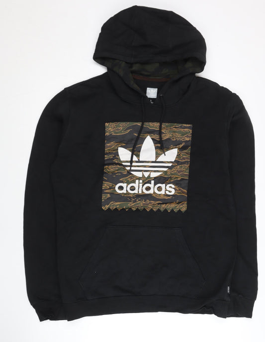 Adidas Men’s Black Camouflage Logo Pullover Hoodie Size M