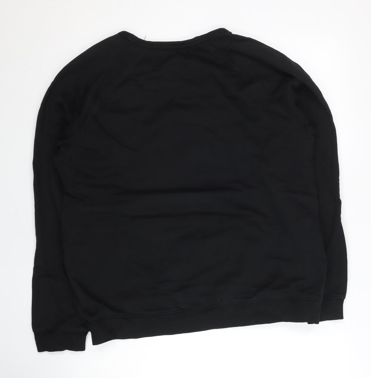 Adidas Mens Black L Trefoil Crew Sweatshirt Pullover Logo