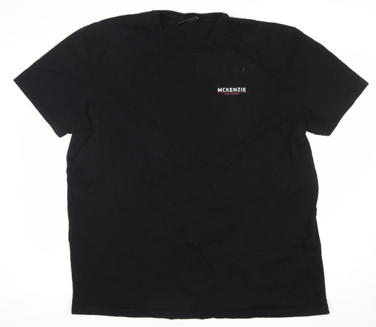 McKenzie Men's Black XL Crew Neck Short Sleeve Cotton T-Shirt