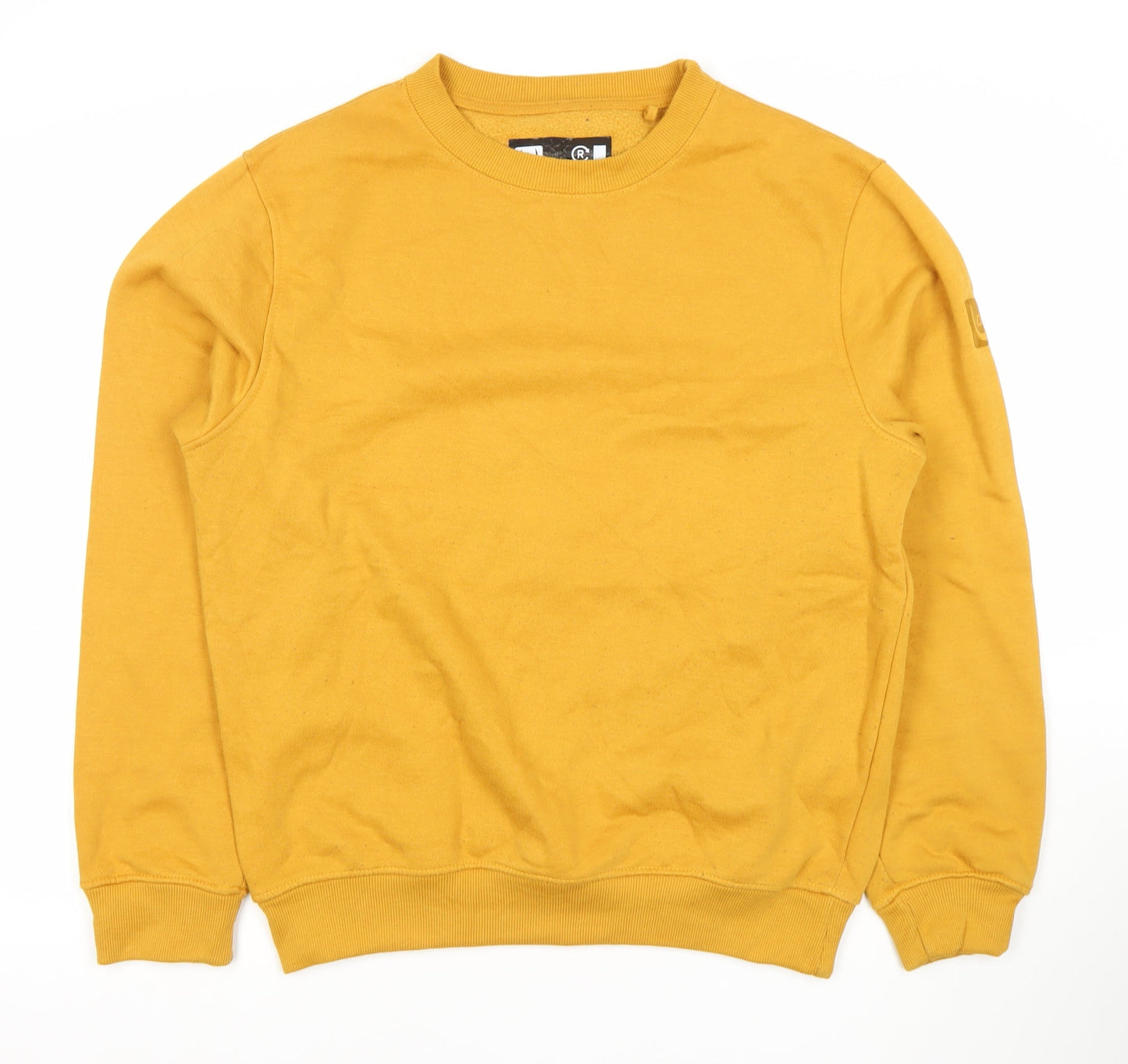 Duck & Cover Men's Yellow Cotton Crew Neck Pullover Sweatshirt Medium