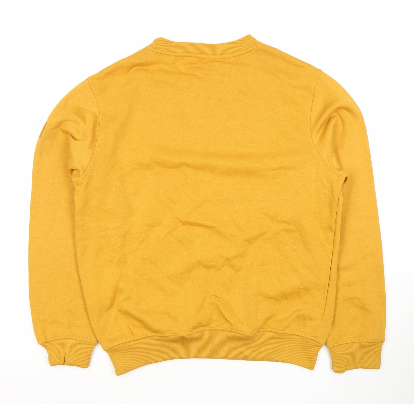 Duck & Cover Men's Yellow Cotton Crew Neck Pullover Sweatshirt Medium