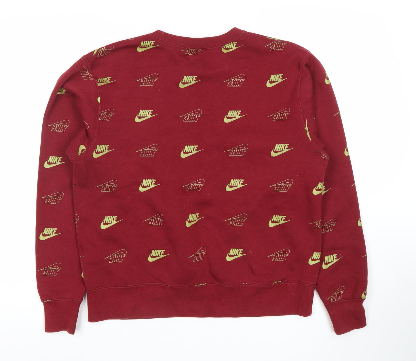 Nike Men’s Red Logo Print Pullover Sweatshirt Size S