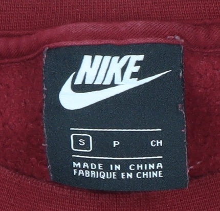 Nike Men’s Red Logo Print Pullover Sweatshirt Size S