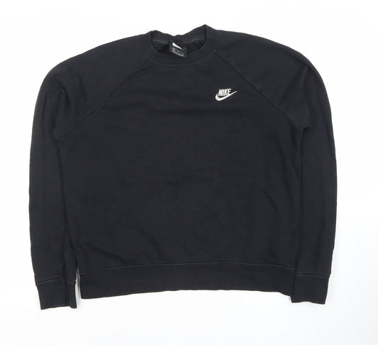 Unisex Adults UK M Regular Nike Black Pullover Sweatshirt
