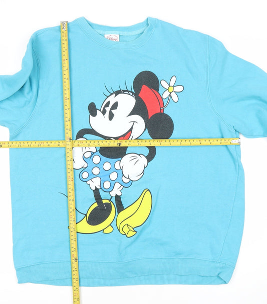 Disney Women Blue Minnie Mouse XXL Sweatshirt Crew Neck Pullover