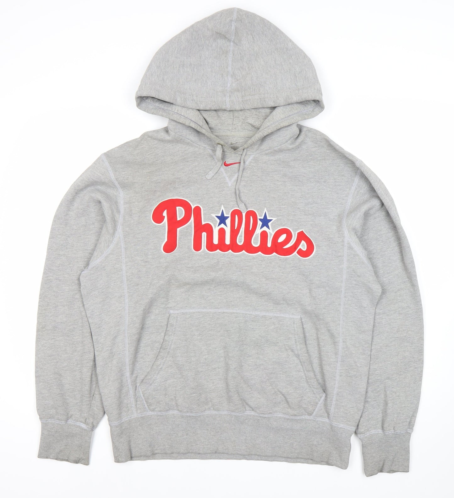 Nike Mens Grey Pullover Hoodie Medium Phillies Logo Sportswear