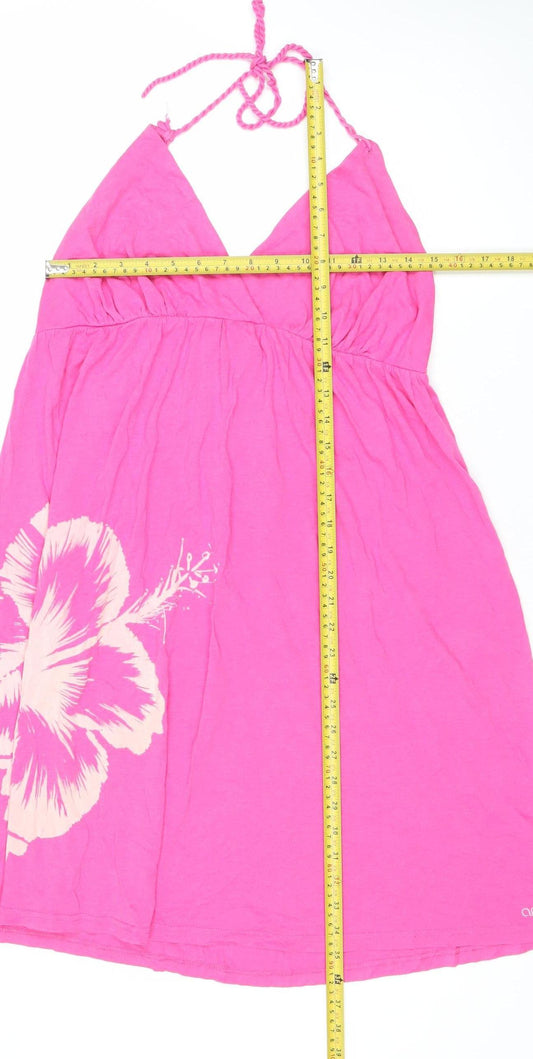 Animal Womens Pink Floral Halter Short Summer Dress Size 16