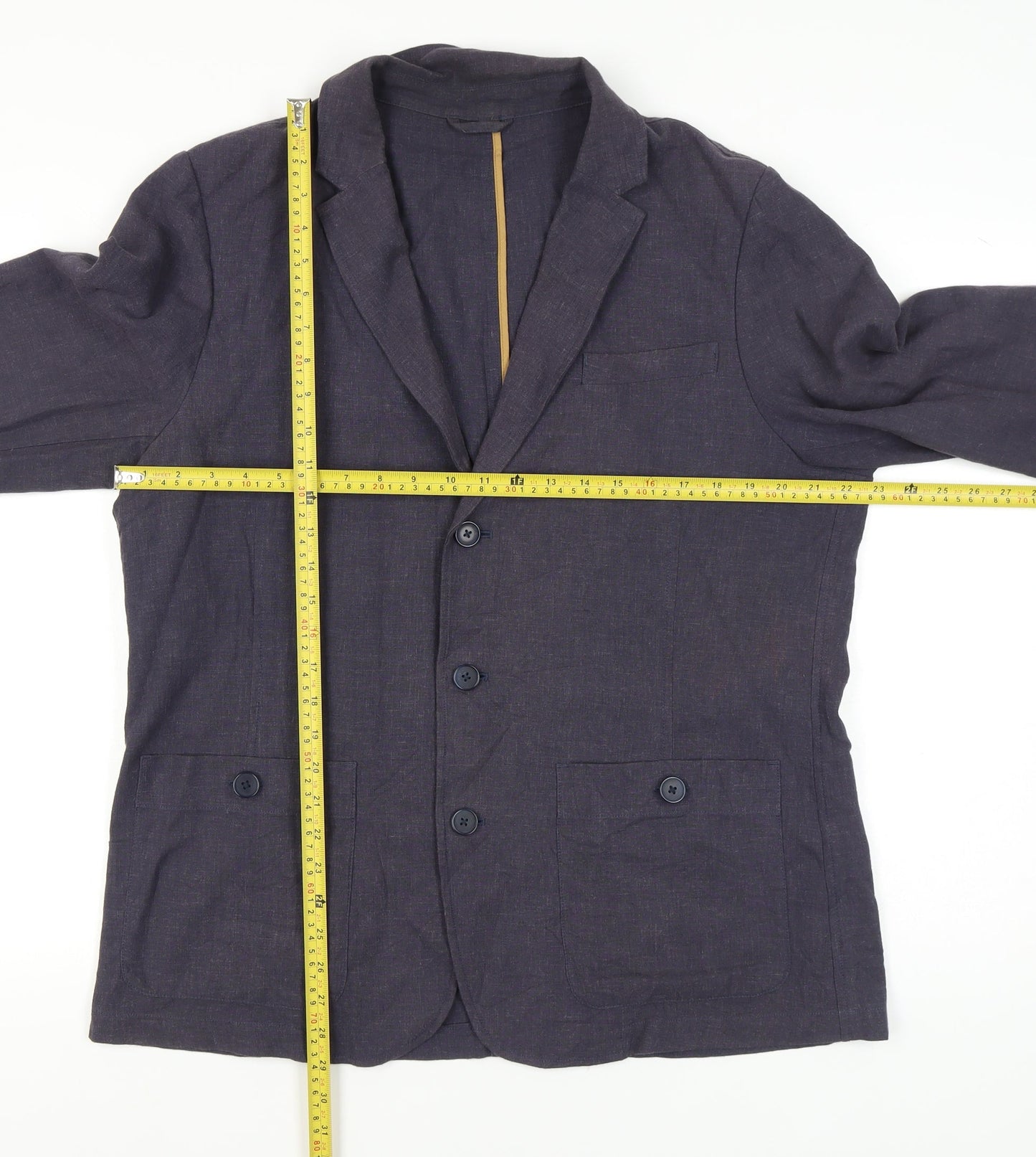 Rohan Men’s Blue Linen Blazer Jacket Size 44 Regular Summer Smart Casual