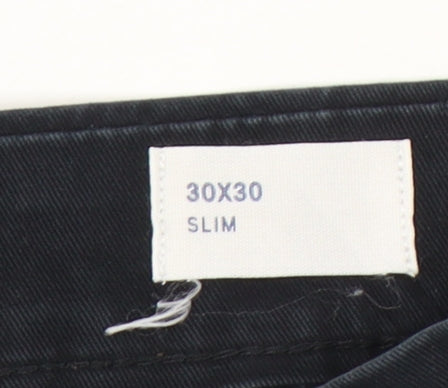 GAP Mens Black Chino Slim Fit Trousers Size 30W 30L