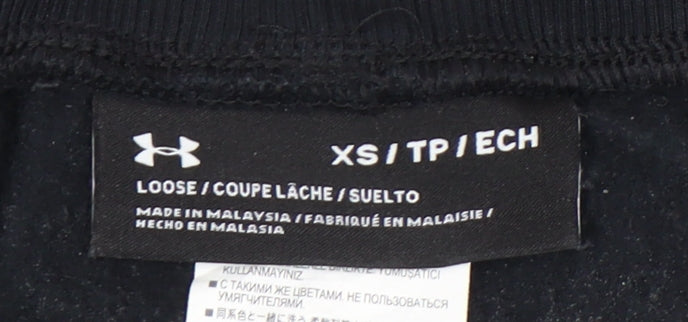 Under Armour Womens Black XS Jogger Sweatpants Tapered Fit