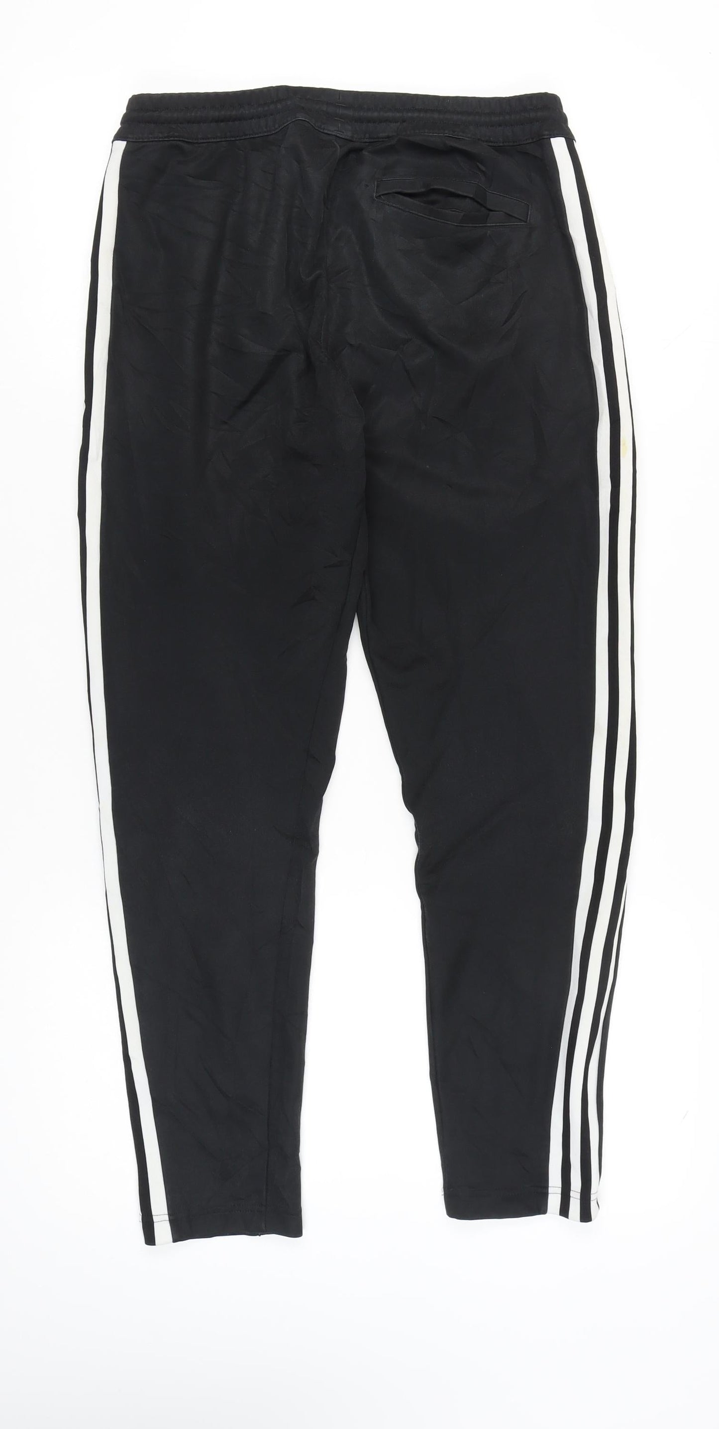 Adidas Mens Black Slim Fit Track Pants Size S Elastic Waist Tapered