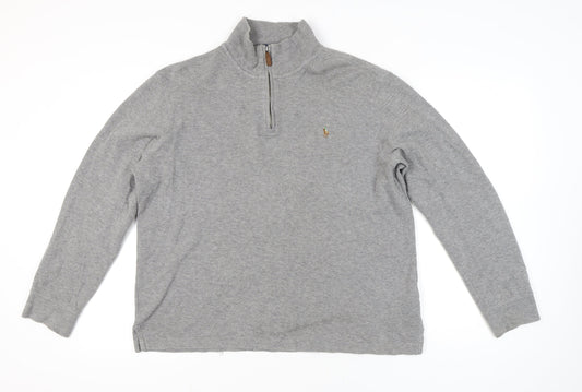 Polo Ralph Lauren Men’s Grey Cotton 1/4 Zip Sweatshirt L