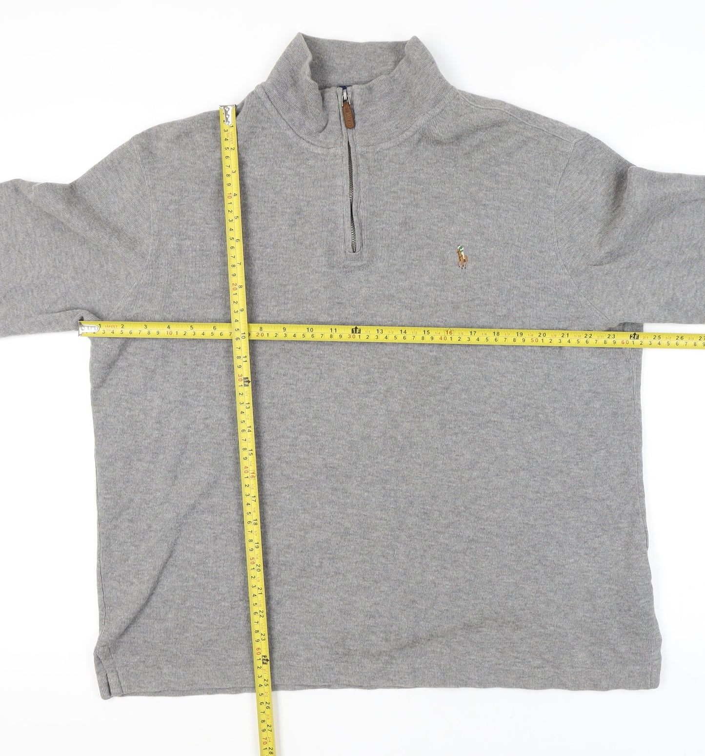 Polo Ralph Lauren Men’s Grey Cotton 1/4 Zip Sweatshirt L