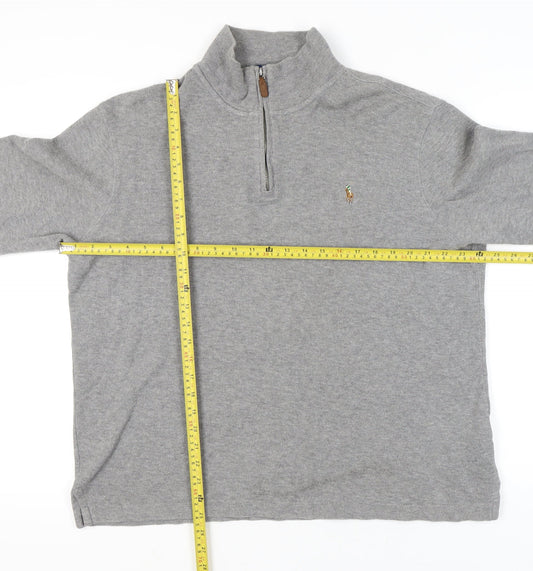 Polo Ralph Lauren Men’s Grey Cotton 1/4 Zip Sweatshirt L
