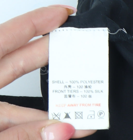 Reiss Womens Black Size 10 Sleeveless V-Neck Silk Tank Top