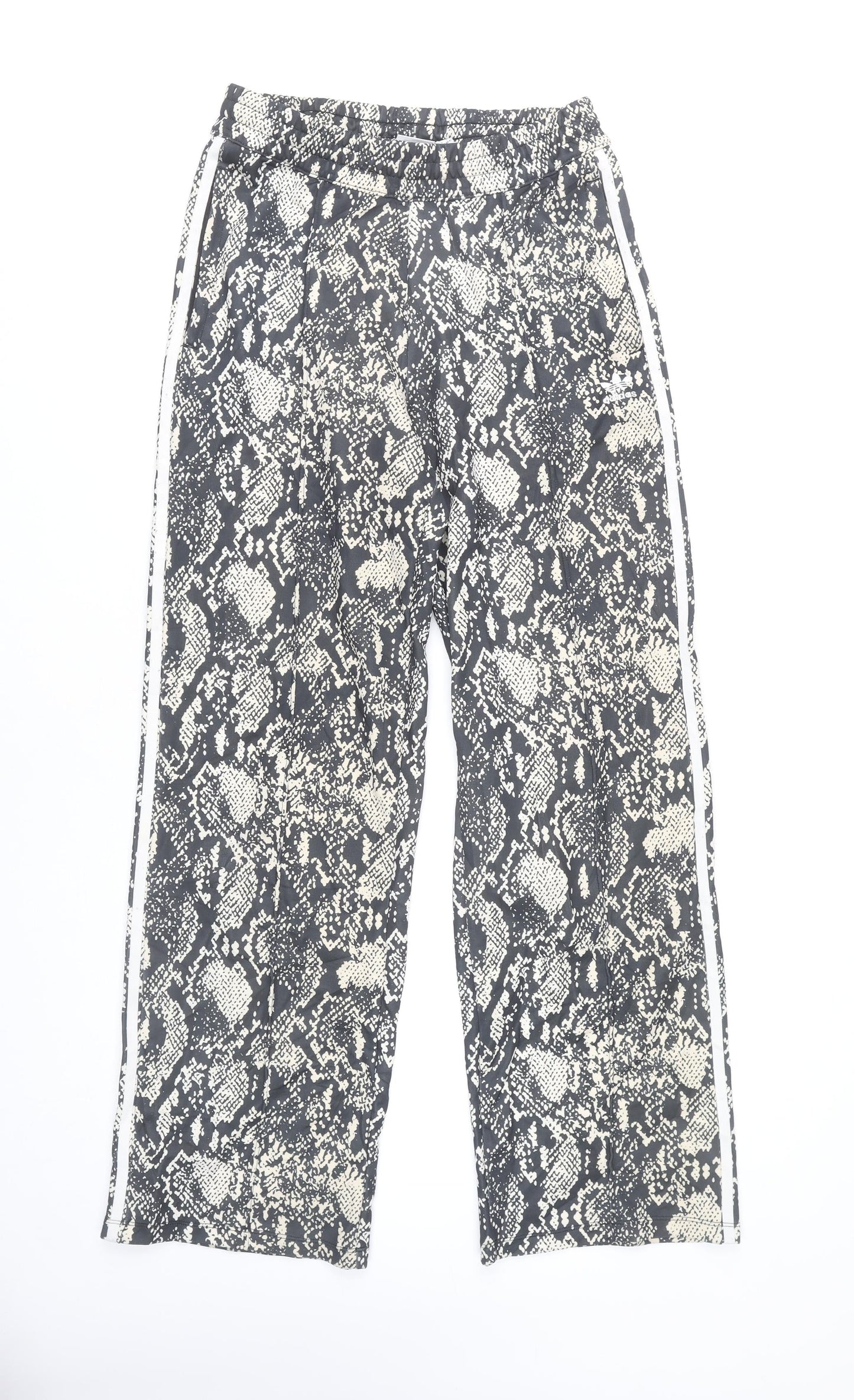 Adidas Womens Black Animal Print Jogger Trousers Size 8-10