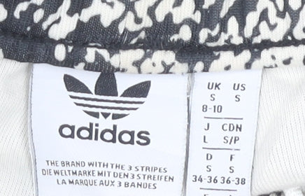 Adidas Womens Black Animal Print Jogger Trousers Size 8-10