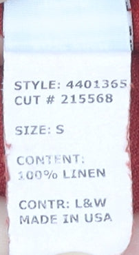 Cut Loose Women Red Linen Hi-Low A-Line Short Sleeve Dress S