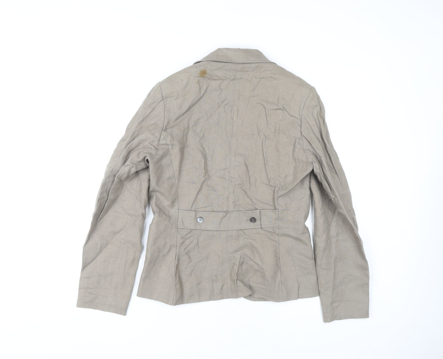 Paul Costelloe Women’s Beige Linen Blazer UK 8 Workwear Jacket