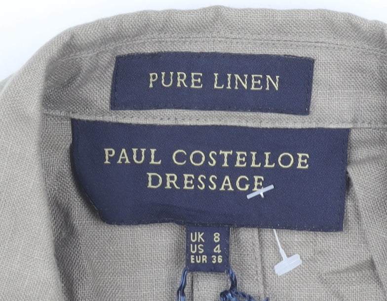 Paul Costelloe Women’s Beige Linen Blazer UK 8 Workwear Jacket
