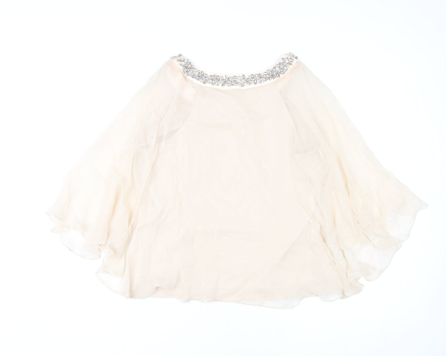Jacques Vert Women Ivory Beaded Tunic Blouse S Formal Wedding