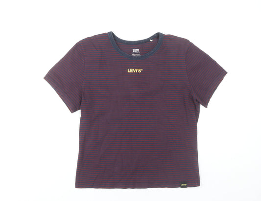 Levi's Womens Striped T-Shirt Medium Multicoloured Short Sleeve Casual
