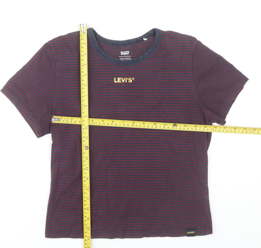 Levi's Womens Striped T-Shirt Medium Multicoloured Short Sleeve Casual
