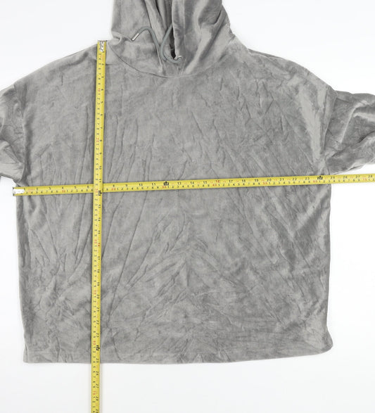 Marks and Spencer Womens Grey Velour Hoodie Size 16 UK