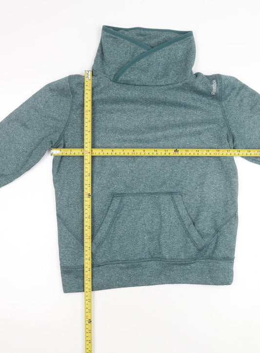 Reebok Boys Green Pullover Fleece Sweatshirt S Cowl Neck Long Sleeve