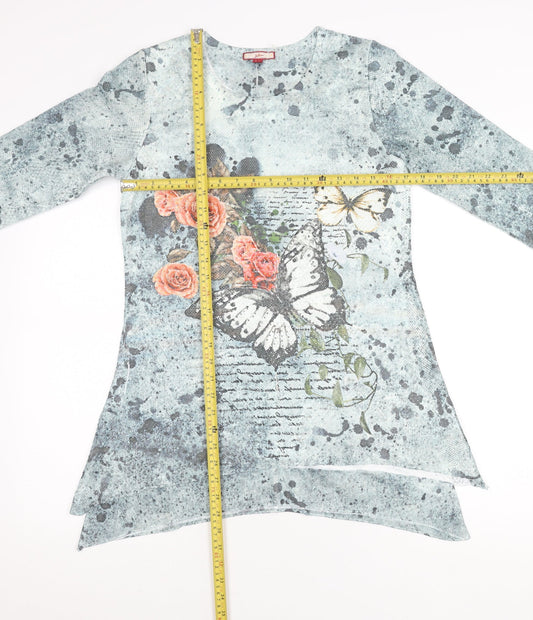 Joe Browns Women’s Multicoloured Tunic Top Size 10 Floral Butterfly