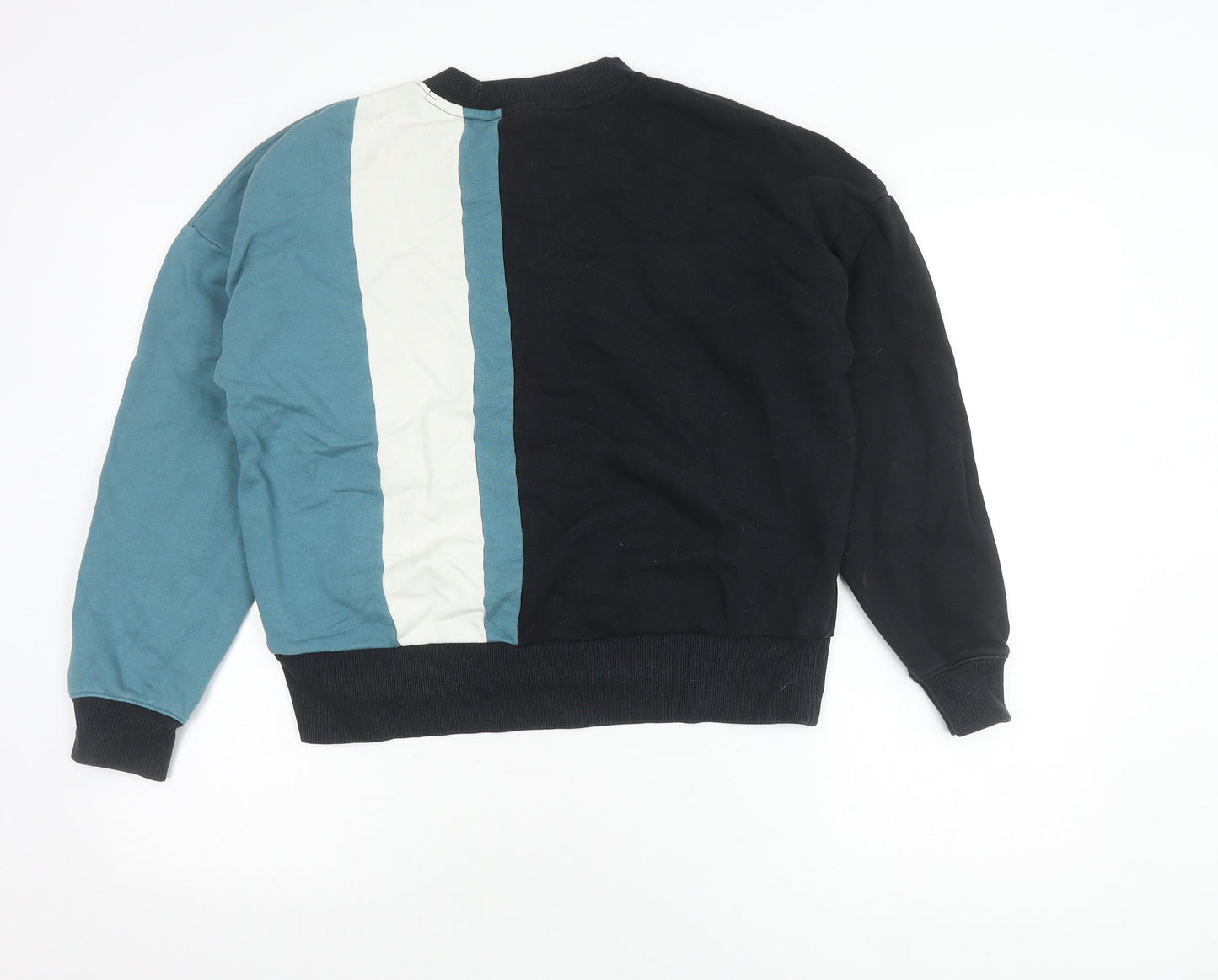 New Balance Women’s Colourblock Sweatshirt Black Blue White Size S