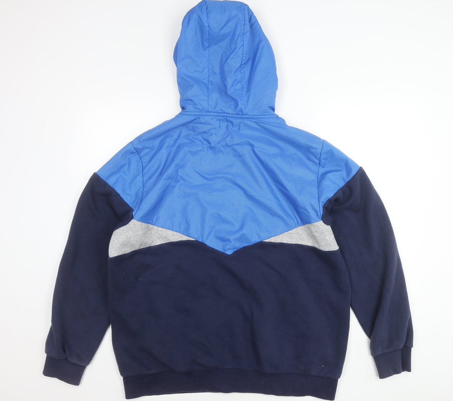 Adidas Mens XL Blue Hooded Full Zip Jacket Cotton Blend