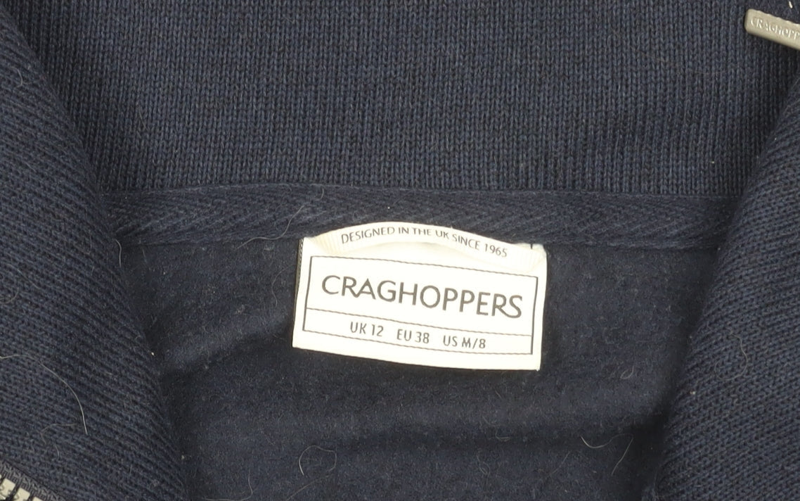 Craghoppers Womens Black Fleece Jacket UK 12 Full Zip Outdoor