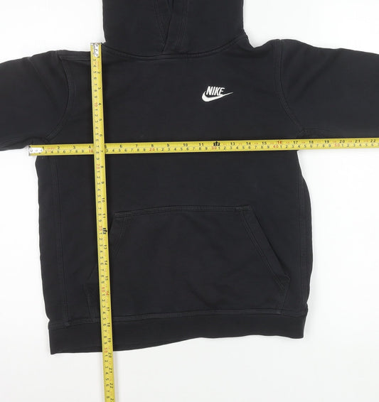 Nike Boys Black Pullover Hoodie Size 13 Years Sports Logo Sweatshirt