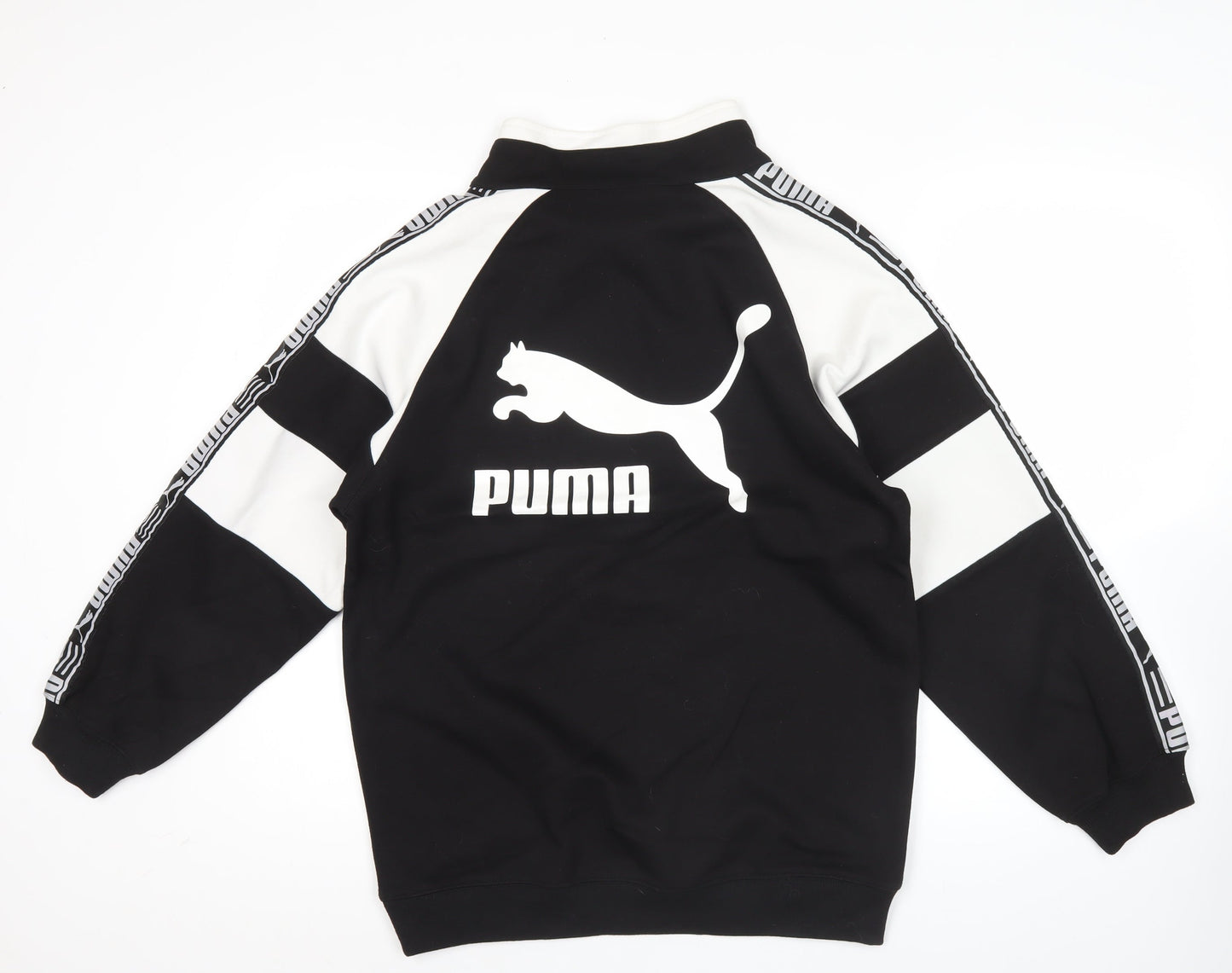 Puma Mens Black L 1/4 Zip Pullover Sweatshirt Sports Top