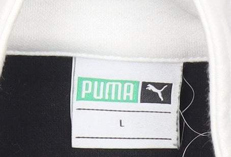Puma Mens Black L 1/4 Zip Pullover Sweatshirt Sports Top