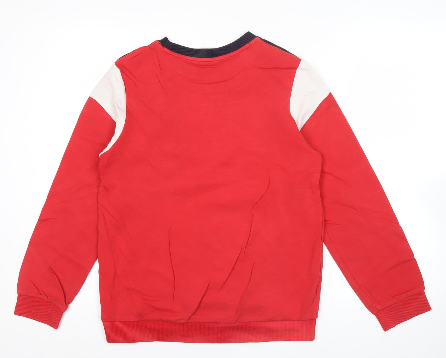 FILA Teens Red Blue White XS Logo Pullover Sweatshirt