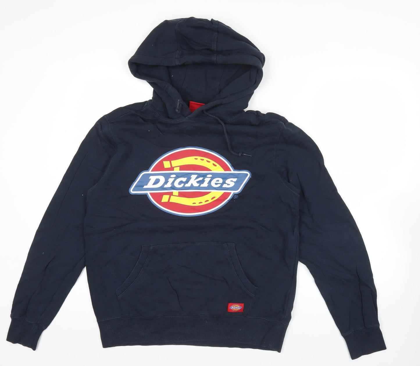Dickies Mens Blue Pullover Hoodie Size L Logo Graphic Hooded Sweatshirt