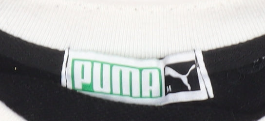 Puma Mens Black Green Logo Sweatshirt M Crew Neck Long Sleeve