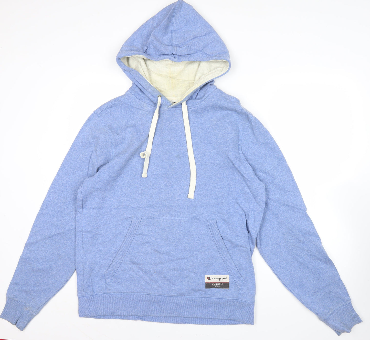 Champion Mens Blue Pullover Hoodie Size M Regular Fit Logo