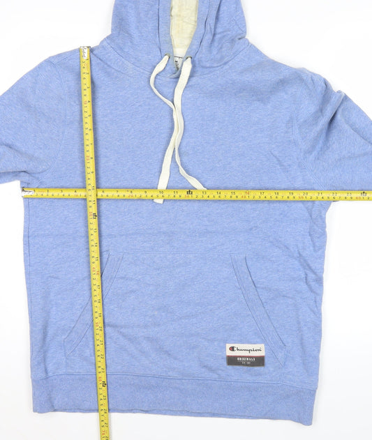 Champion Mens Blue Pullover Hoodie Size M Regular Fit Logo